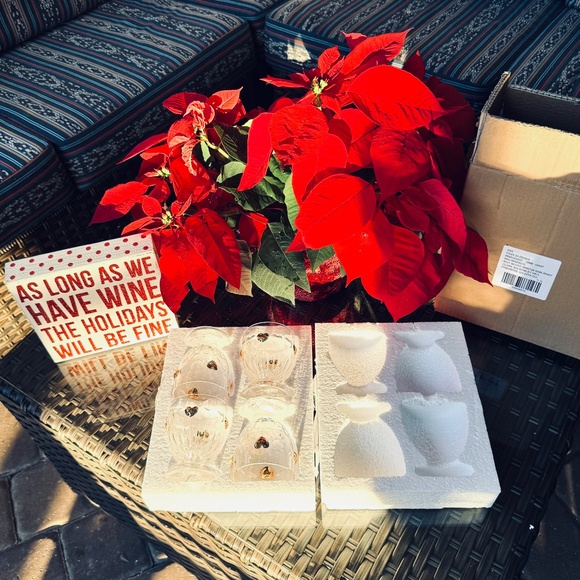 NIB Set of 4 Anthropologie Clara Heart Icon Goblets - Picture 3 of 6